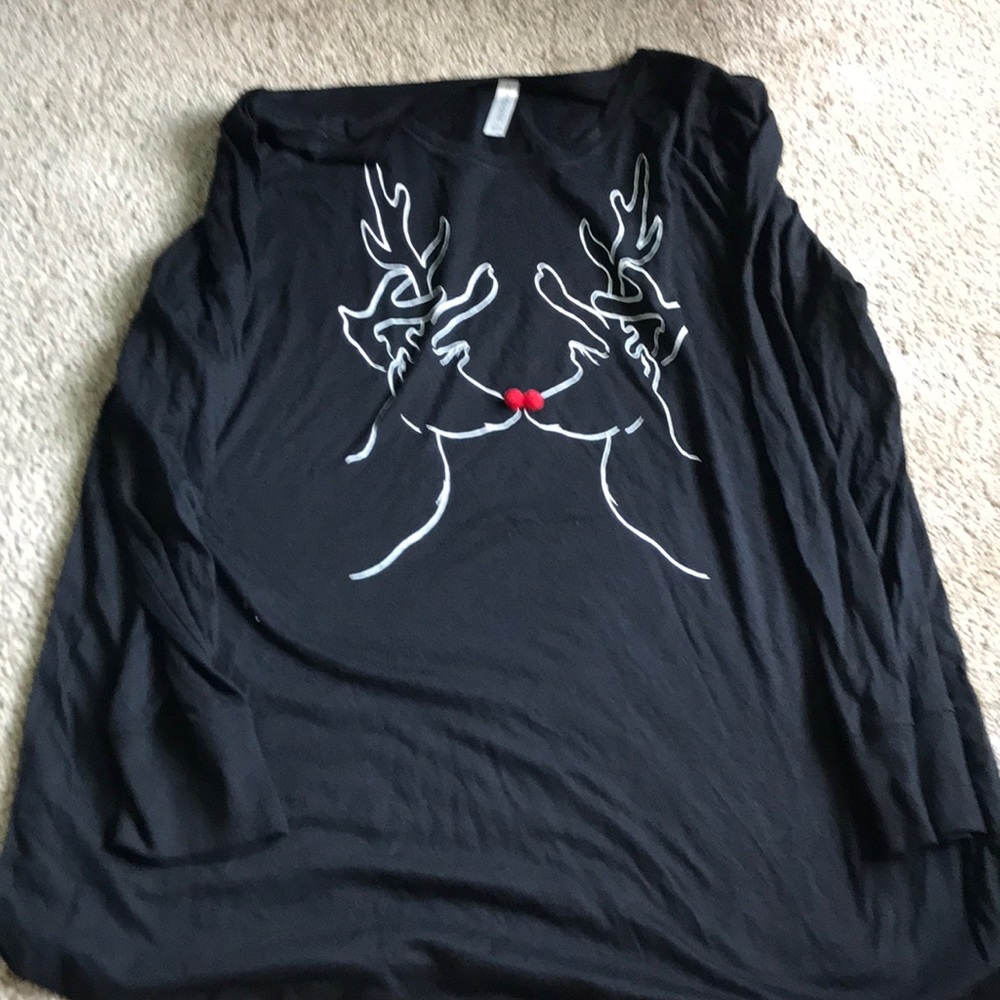 Kissing reindeer PJ shirt